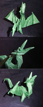 Green Origami Dragon