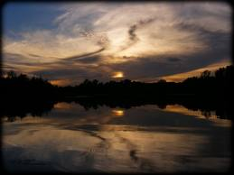 lake lakota at night with clouds