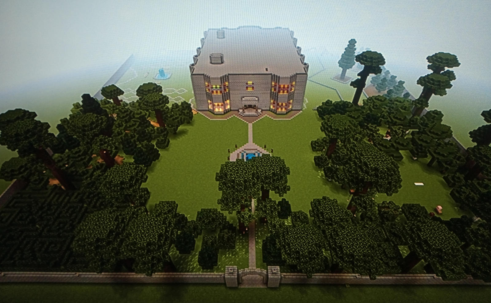 My Minecraft Mansion 1 - Front View by MagentaRoseOrchid on DeviantArt