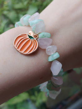 (Etsy) Pastel Pumpkin, Gemstone Bracelet