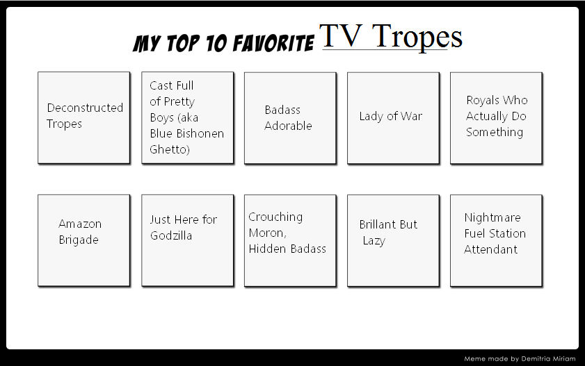 Top 10 Tv Tropes by Xarti on DeviantArt