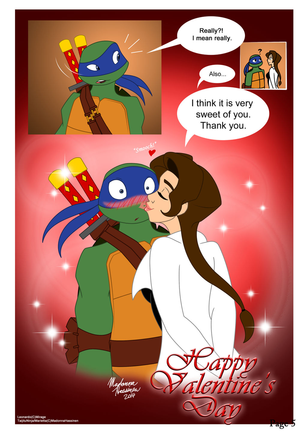 Marietta's Valentines (TMNT comic) Page 5 Color by ColorfulArtist86 on