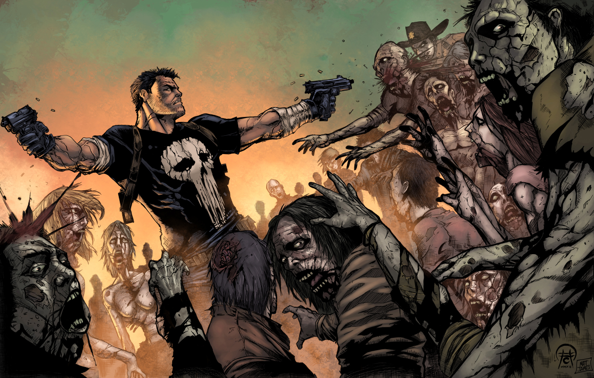 Frank Castle Vs The Walking Dead Color