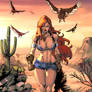 Red Sonja hunting vultures color