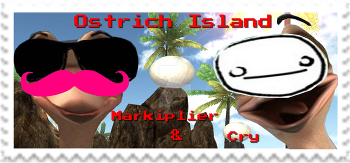 Markiplier and Cry - Ostrich Island Stamp