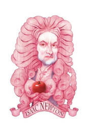 Isaac Newton watercolor illustration