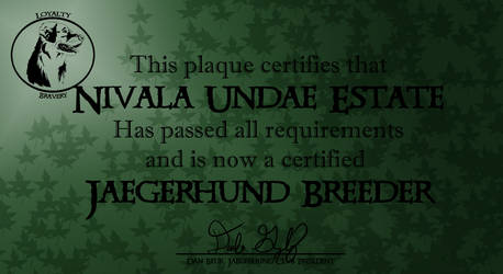 NUE Jaegerhund breed license