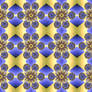 JLF1959 Golden and Blue Flower Tile