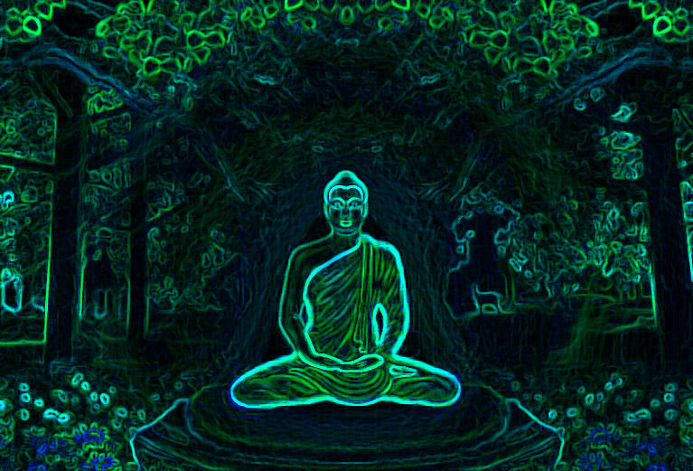 12 медитаций. Психоделичный Будда. Будда космос медитация. Будда медитирует. Будда лсд.
