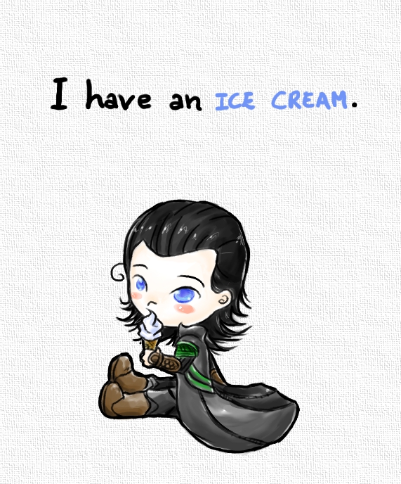 He has an ice cream, not an army.