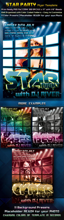 Star Party Flyer Template