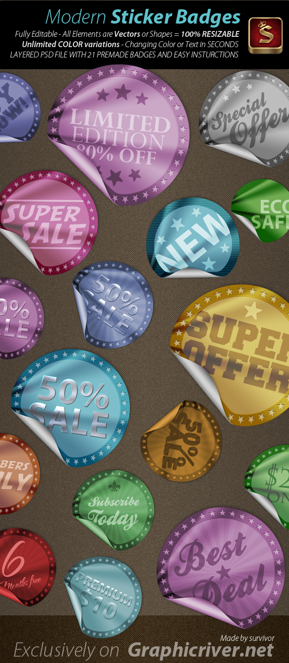 Modern Web Sticker Badges by survivorcz on DeviantArt