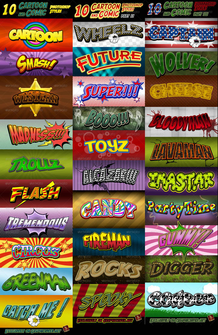 Cartoon and Comic Book Styles BUNDLE by survivorcz on DeviantArt