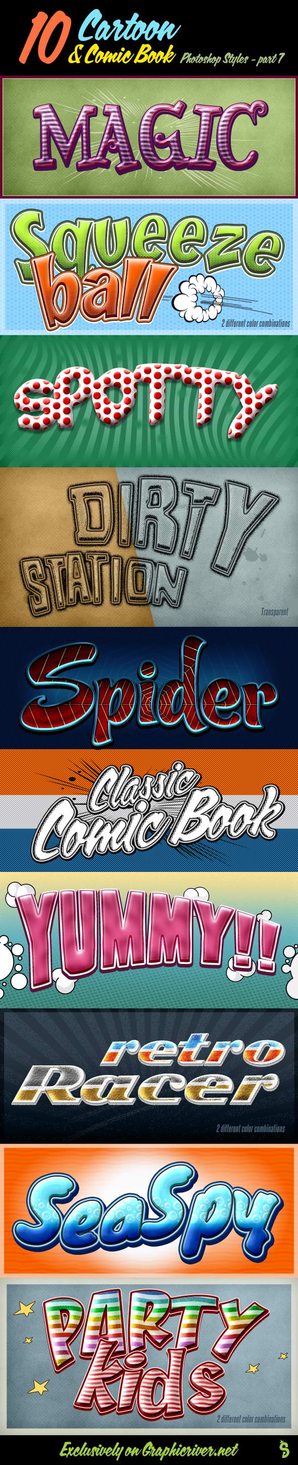 Cartoon and Comic Book Photoshop Styles - part 7