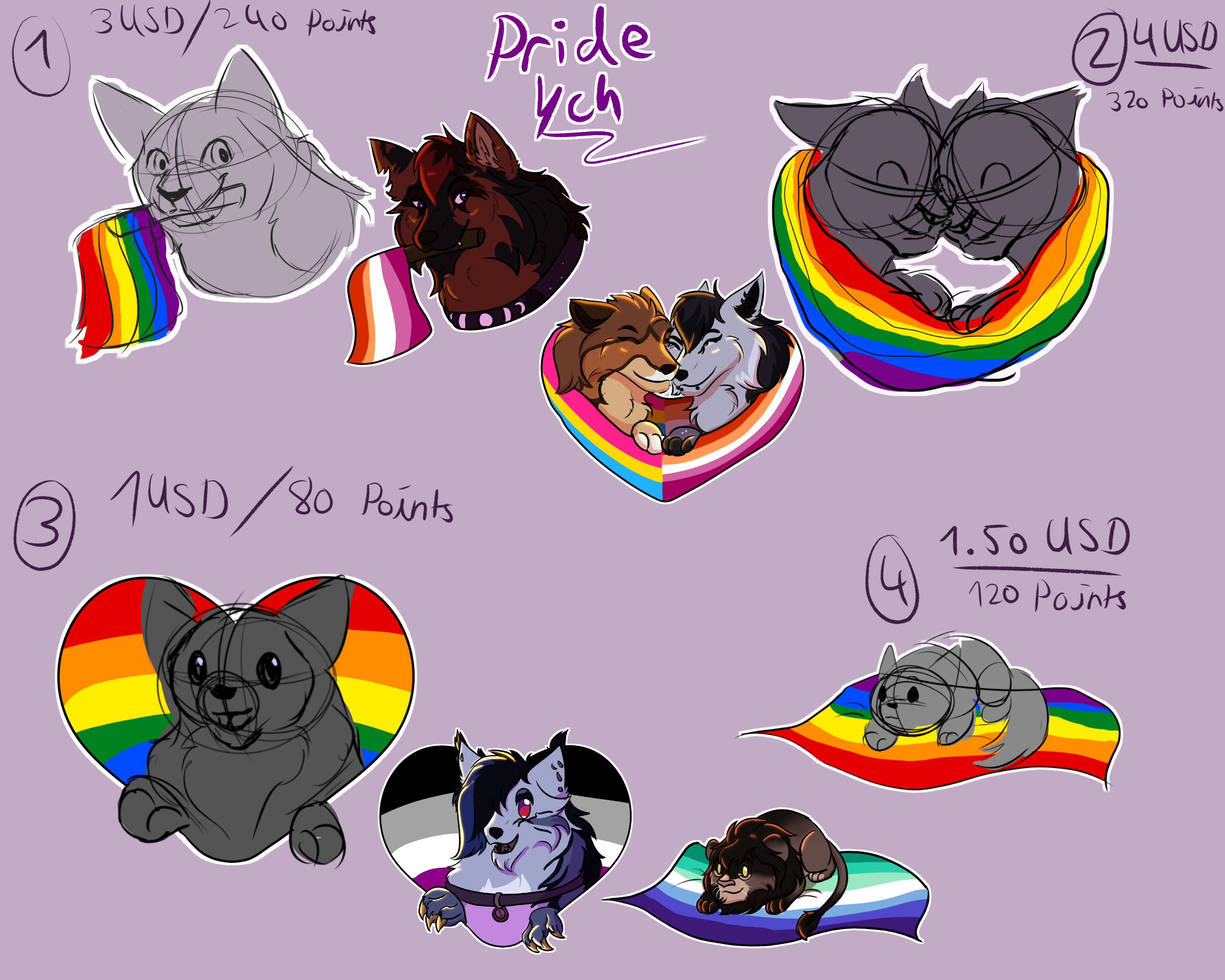 Closed // Pride Month YCHs