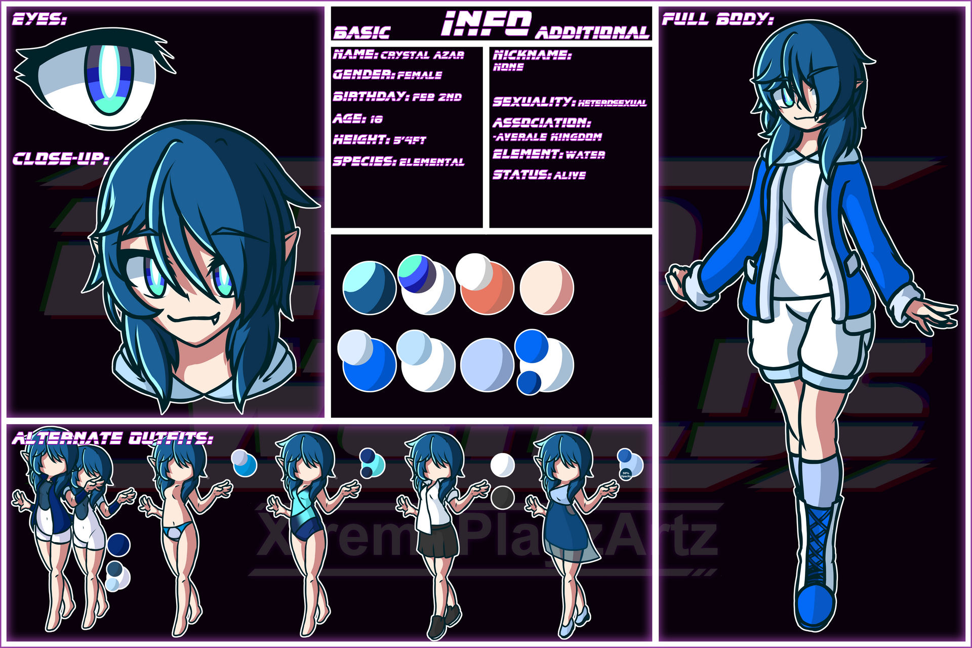 Crystal Azar Reference Sheet (Water Form) by XtremePlayzArtz on DeviantArt