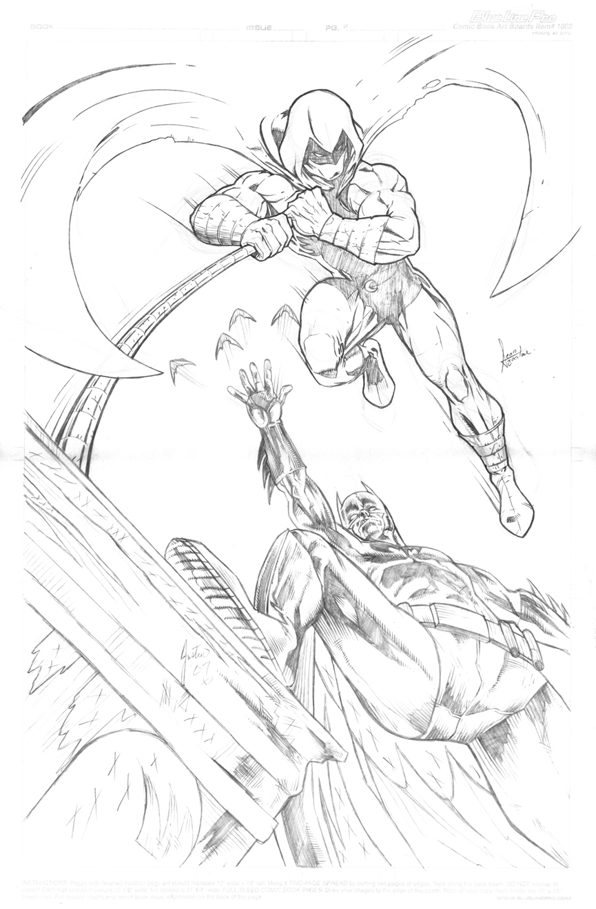 Moon Knight vs Batman pencils