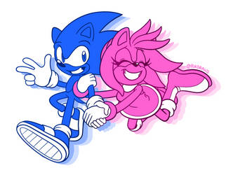 Sonic and Amy!