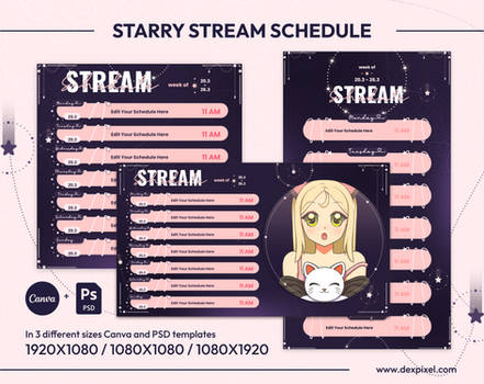 Stream Schedule | Vtuber Schedule | Planner