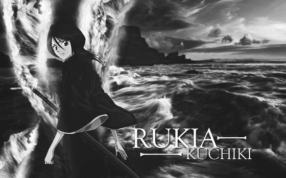 Rukia Kuchiki Wallpaper - Grayscale