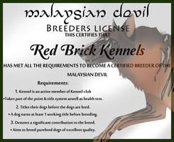 Malaysian Devil Breeder License