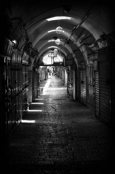 BW Empty Street Old City Jerusalem