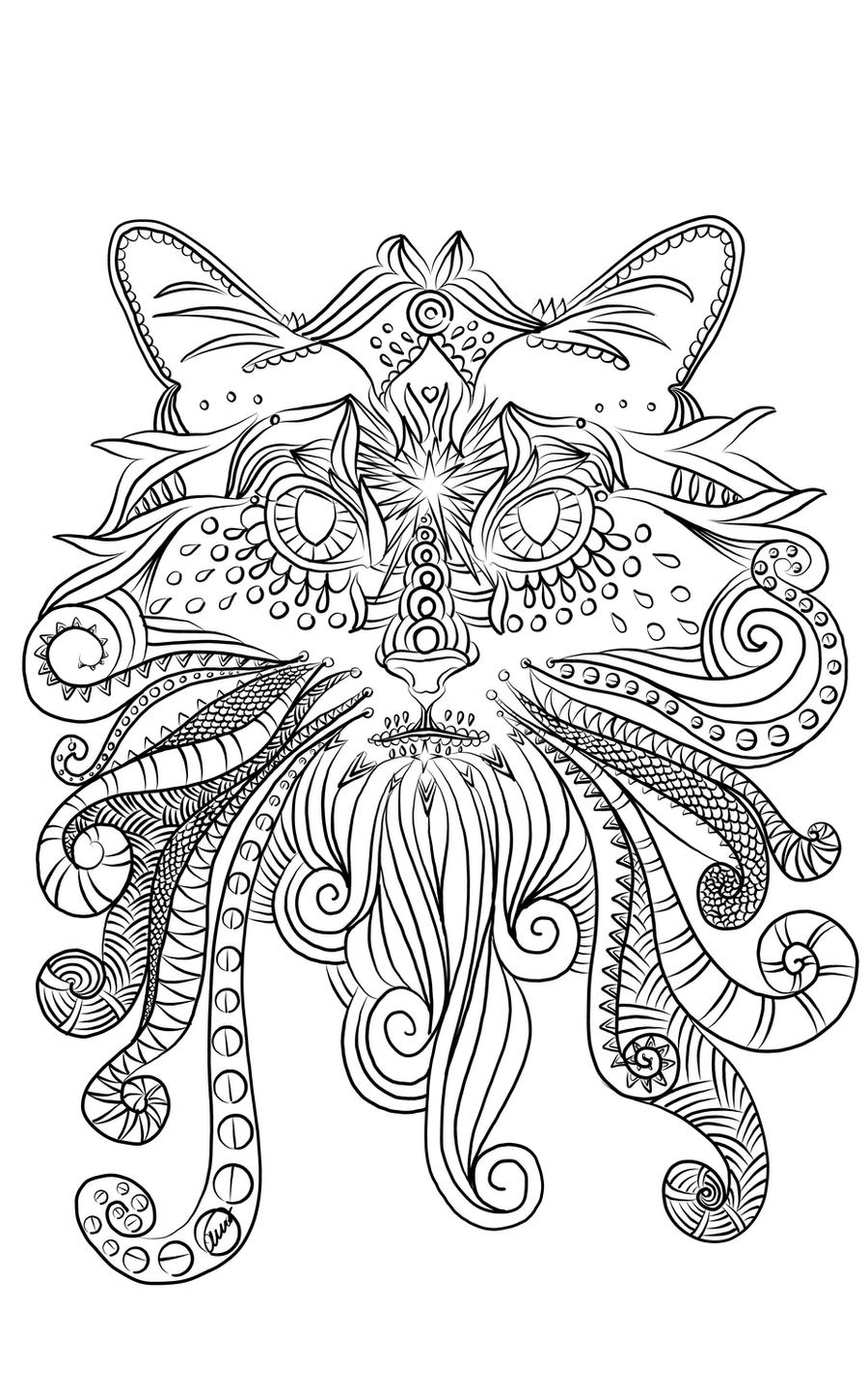 Coloring Page- The Magnificent Cat