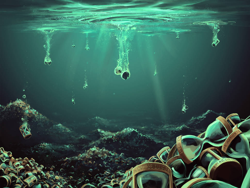 Вода падает в океане. Сюрреалистические картины Сирил Роландо. Французский художник Сирил Роландо.