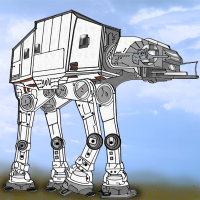 AT-AT 400 Pixels Painted for Quilt