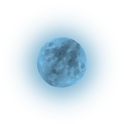 Deep Teal Moon with Back Glow Stock