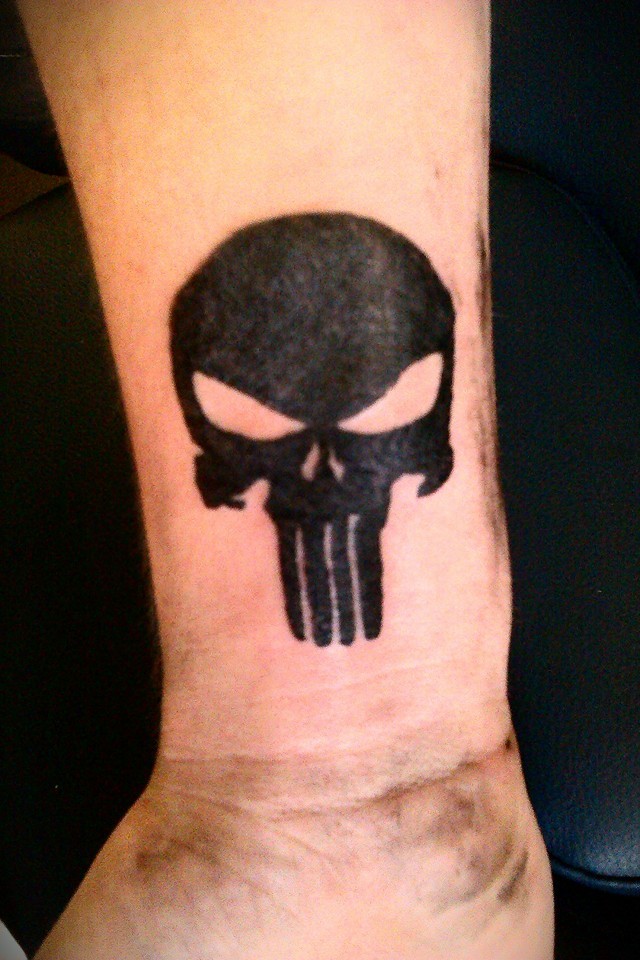 My first tattoo, punisher skull by Drax-man on DeviantArt