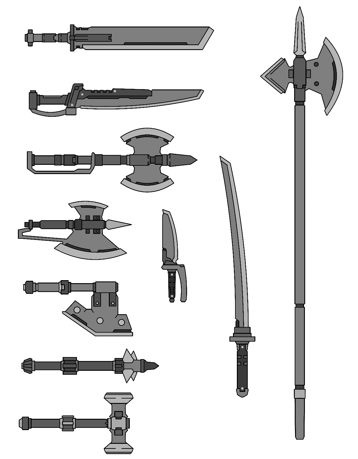 Heavy Gear - Melee Weapons 1 by LezzyMania on DeviantArt
