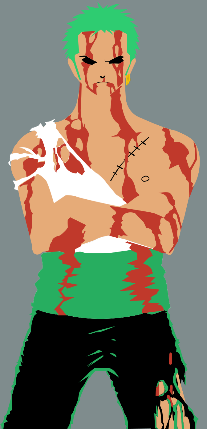 Zoro After Taking Luffy's Pain Flat Design by The-Otakus-Life on DeviantArt