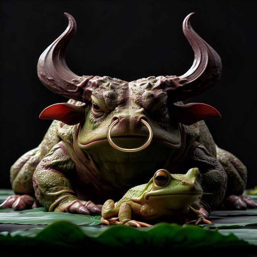 The Bullfrog and his little Friend by mceric on DeviantArt