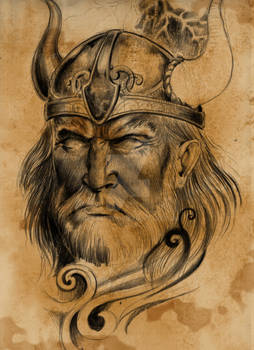 Old viking tattoo design