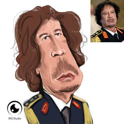 caricature of muammar gaddafi