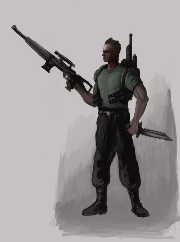 Character Design - Hired Gun 1 by KevinDeBolt on DeviantArt