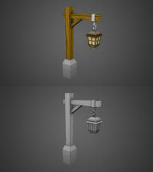 Low Poly Lantern and Post
