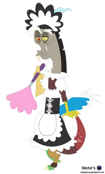 MLP Vector - Discord in Maid Dress