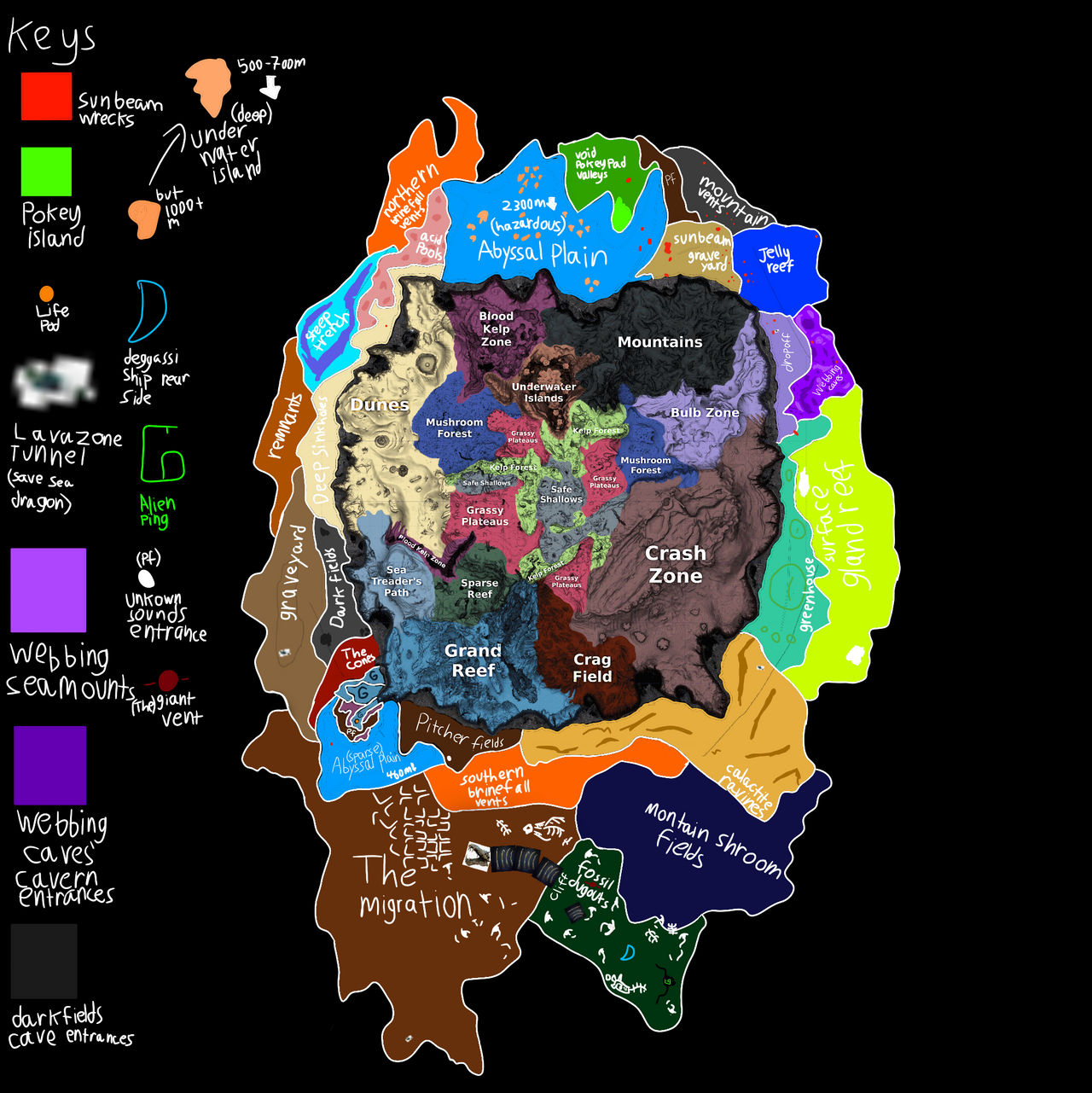 Subnautica fan map by hammerheadnerd on DeviantArt