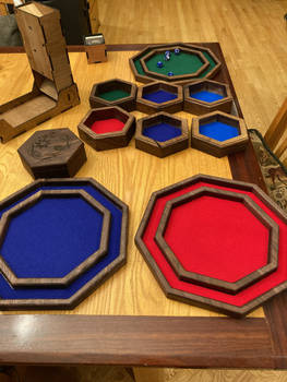 Walnut Dice Trays and Boxes