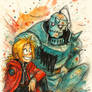 FULL METAL ALCHEMIST Vibrant Watercolor Painting