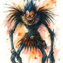Ruyk From Death Note Expressive Ink and Watercolor