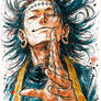 Suguru Geto Hand-Drawn Watercolor Composition