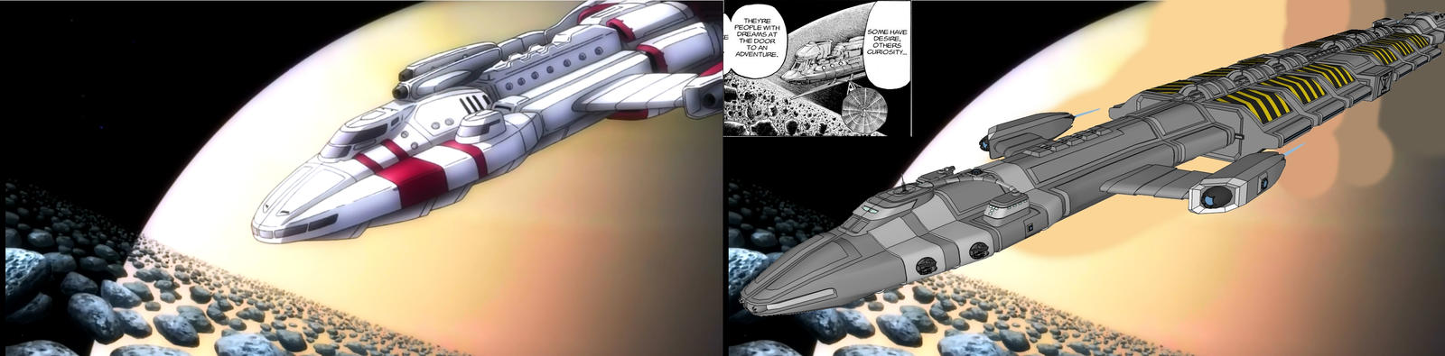 My Hydra Freighter vs ship in Space Brothers anime