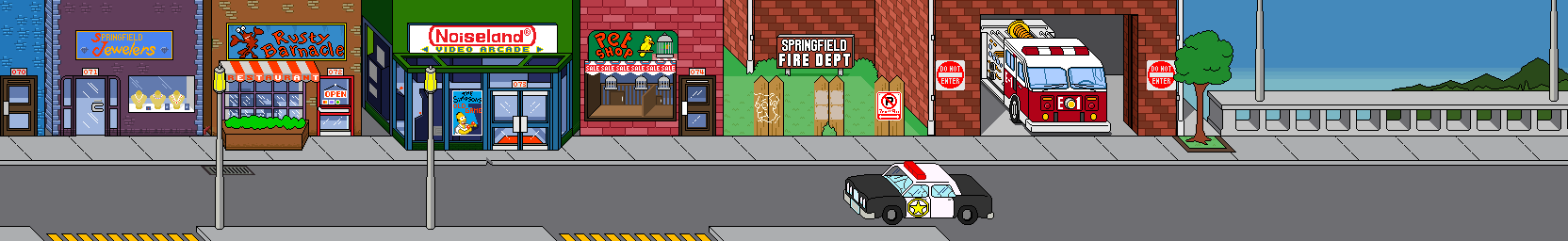 The simpsons arcade Downtown Springfield remake by metalangelol on ...