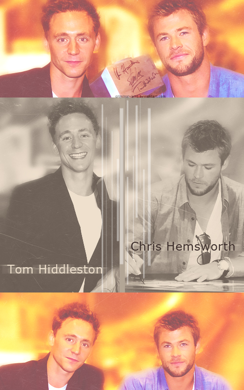 Tom Hiddleston/Chris Hemsworth Photoset