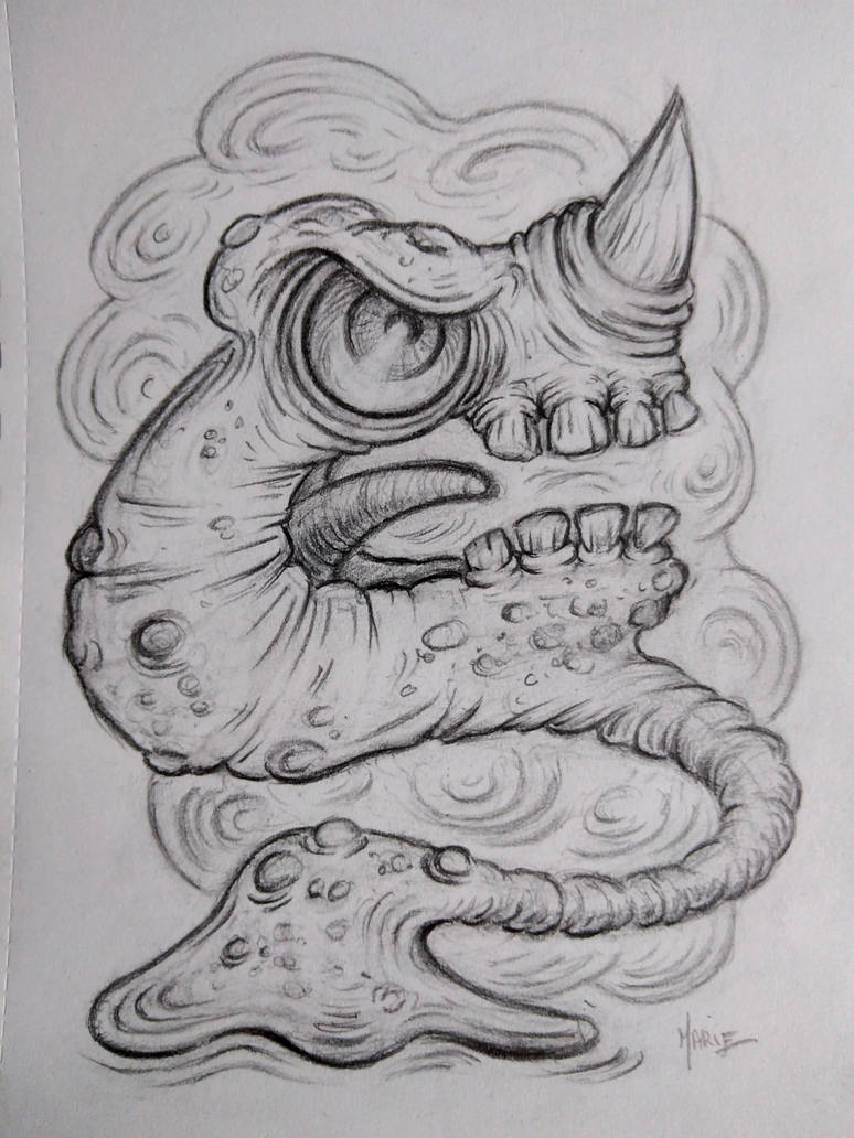 Graphite sketch creature by Marielutine on DeviantArt