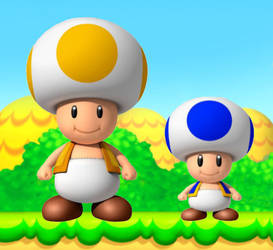 NSMB Yellow and little blue Toad