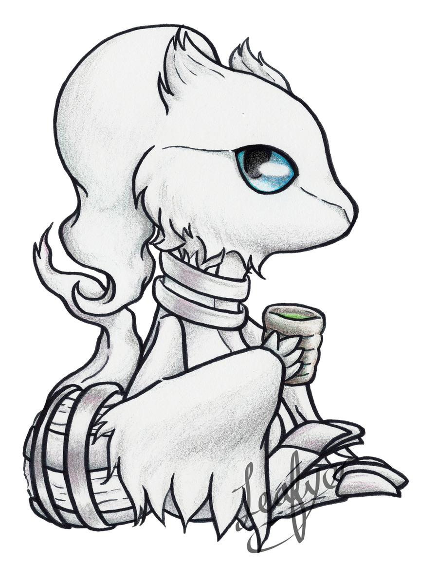 Chibi Reshiram with Tea